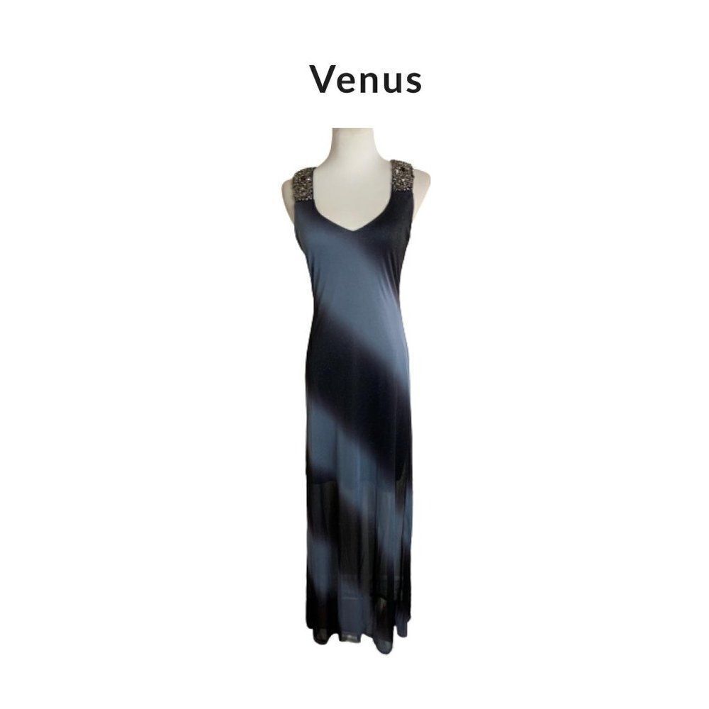 Venus Gray & Black Peek A Boo Dress. Sz XS